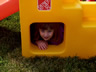 Erin in Backyard Fort 